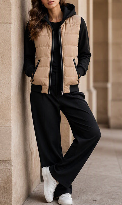 ALINA | Chaqueta Acolchada Bicolor con Capucha